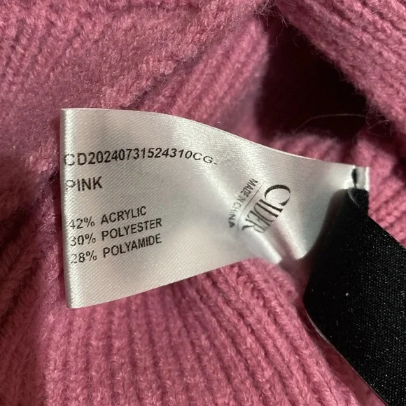 Cider Sweater Cardigan L Pink Stretchy Long Sleeve Buttons Acrylic Polyester - Picture 11 of 15